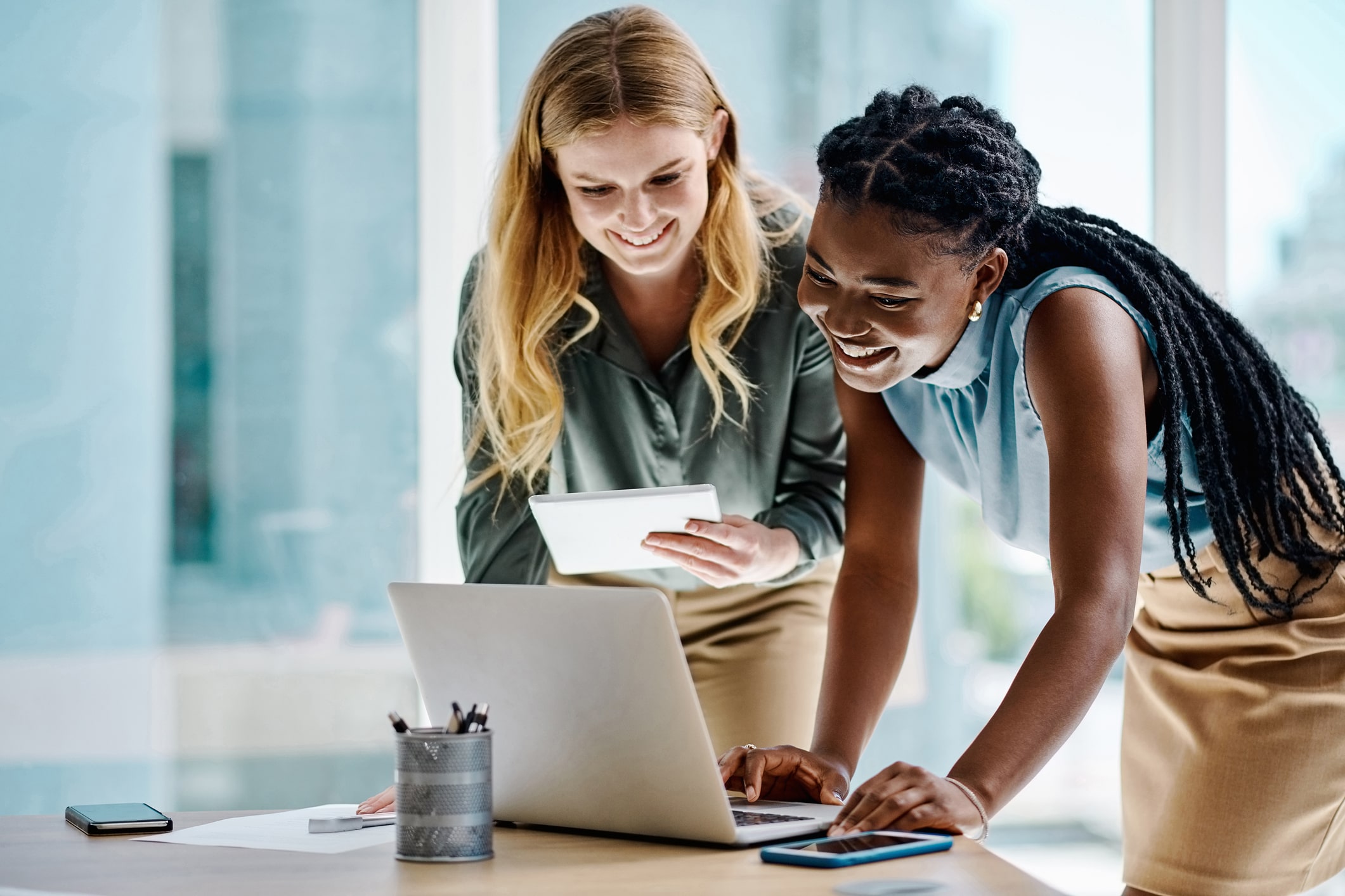 two people working on a project