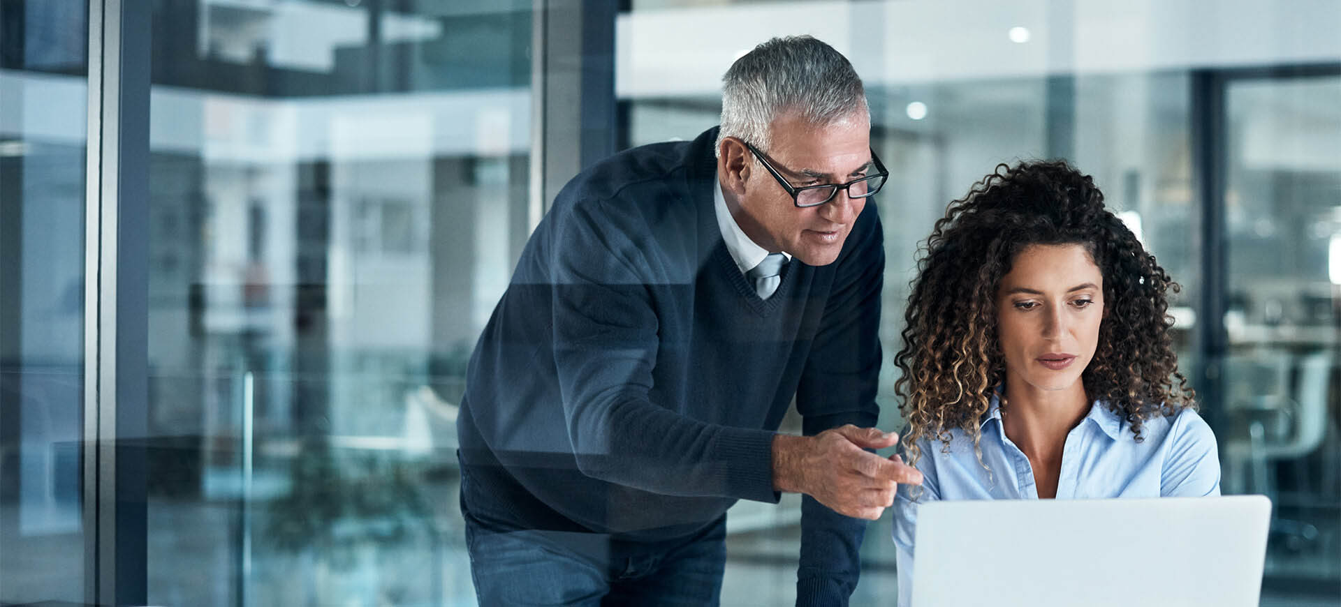 two people consulting