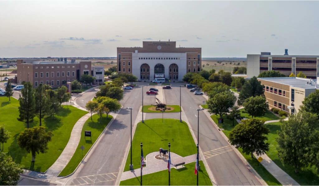 Aerial view of a building in Amarillo