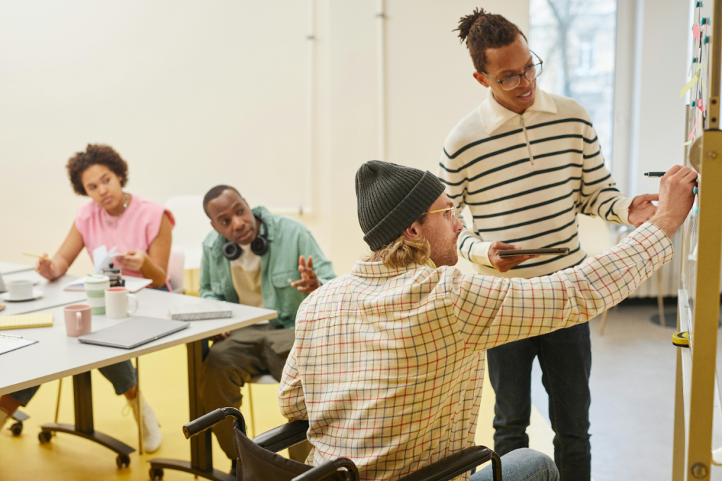 Management team weighing the pros and cons of collection agency models