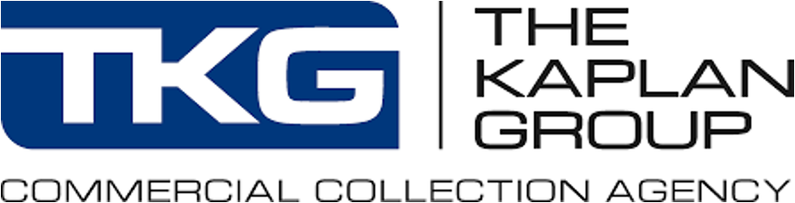 The Kaplan Group logo with "TKG" in blue and white, labeled as Commercial Collection Agency