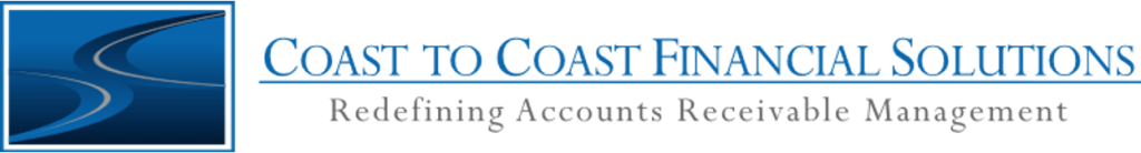 Coast to Coast Financial Solutions logo with tagline "Redefining Accounts Receivable Management" on dark background