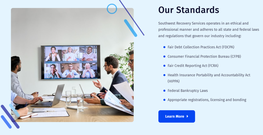 Southwest Recovery Services promotional banner